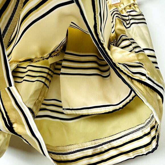 Free People Soft Satin Striped Drawstring Button Fly Shorts Size Medium - Picture 4 of 6